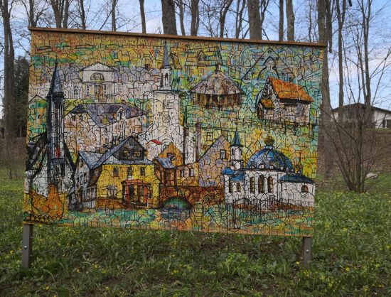 Open-air exhibition of paintings in Iecava