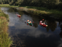 Aeroskats ar Lutau&scaron;u laivām - Mēmeles upē