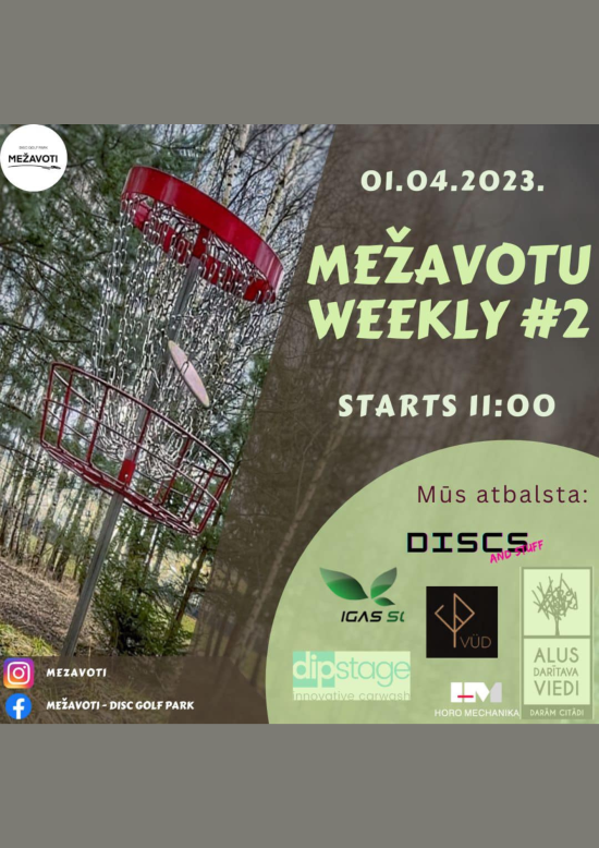 Otrais Weekly diskgolfa parkā 