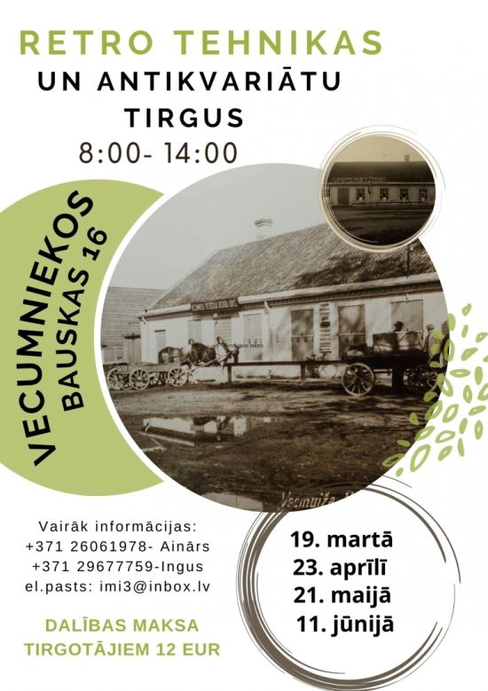 Retro tehnikas un antikvariātu tirgus Vecumniekos