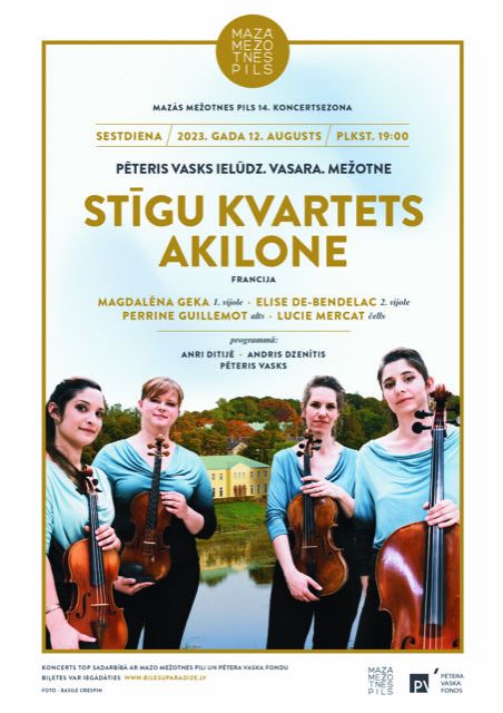 Stīgu kvarteta AKILONE koncerts Mazajā Mežotnes pilī
