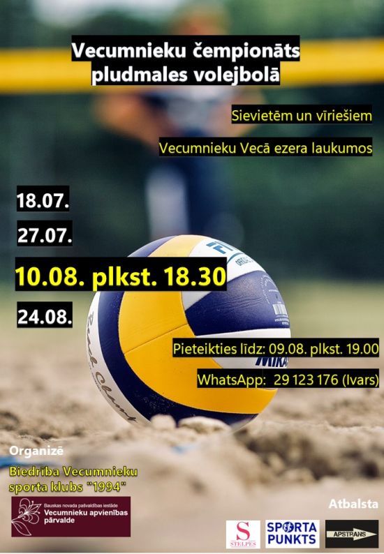 Vecumnieku čempionāts pludmales volejbolā