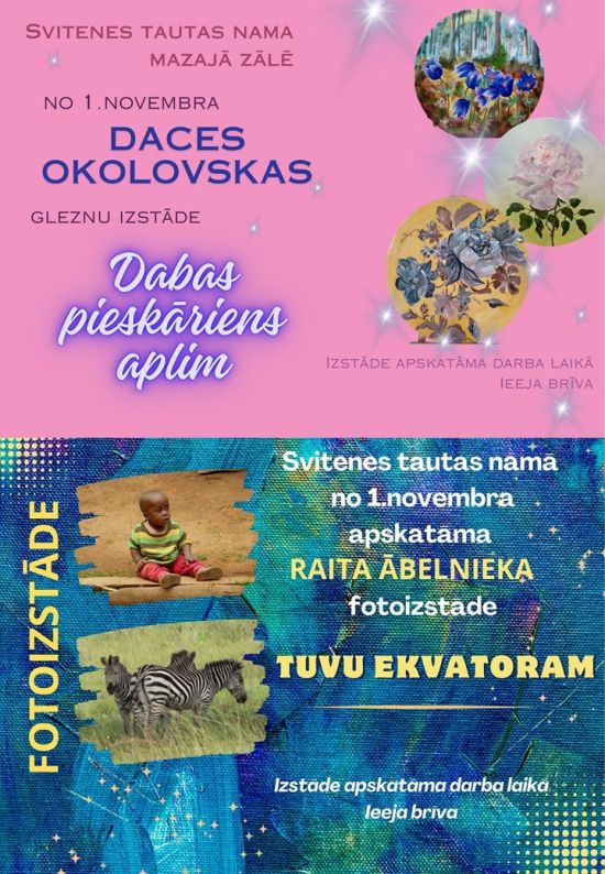 Painting and photo exhibitions in Svitene