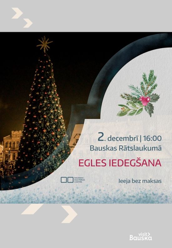 Christmas tree lighting event in Bauska