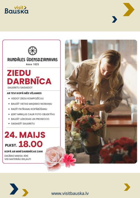 Ziedu darbnīca Rundāles ūdensdzirnavās