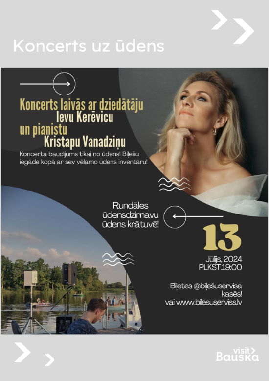 Koncerts laivās Rundāles ūdensdzirnavu krātuvē