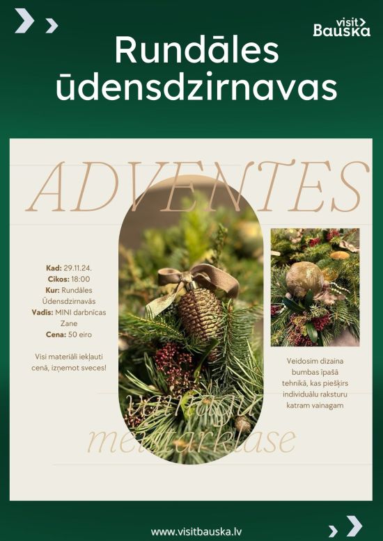 Adventes vainagu meistarklase Rundālē