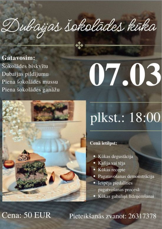 Dubaijas šokolādes kūkas meistarklase | Gardumu avēnija