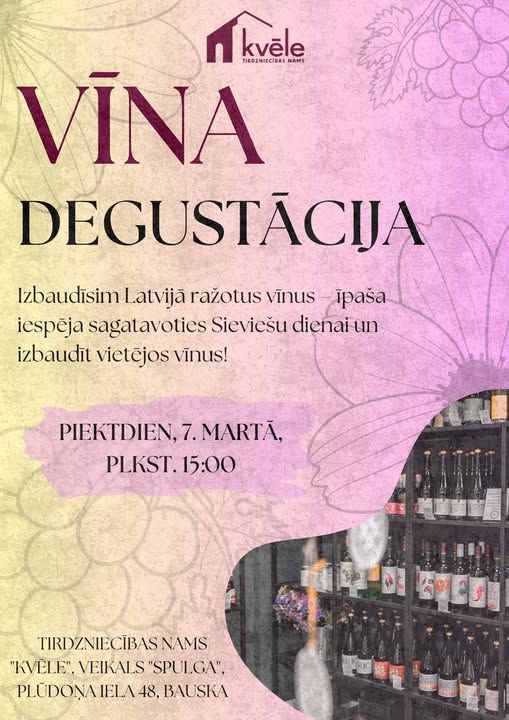 Vīna degustācija veikalā 