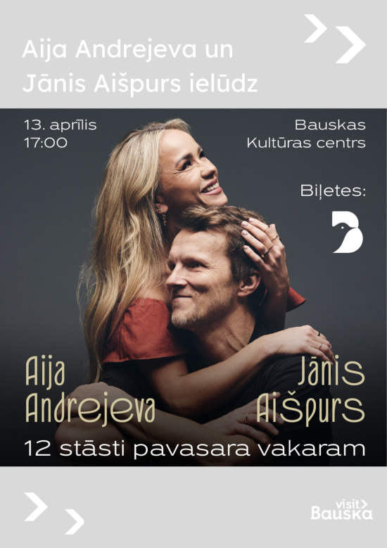 Aija Andrejeva un Jānis Aišpurs ielūdz uz muzikālu stāstu vakaru Bauskā