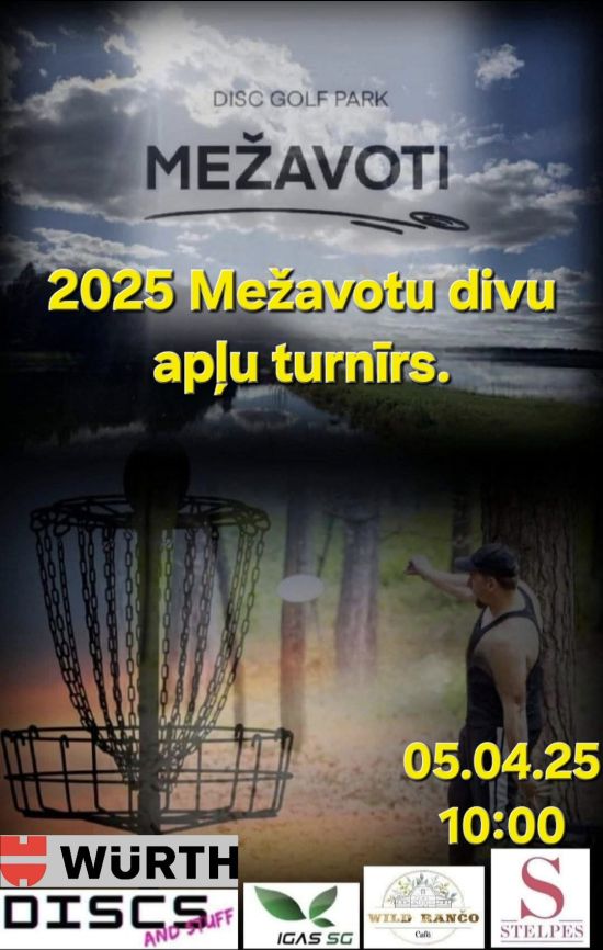 Disku golfa turnīrs Mežavotu disku golfa parkā