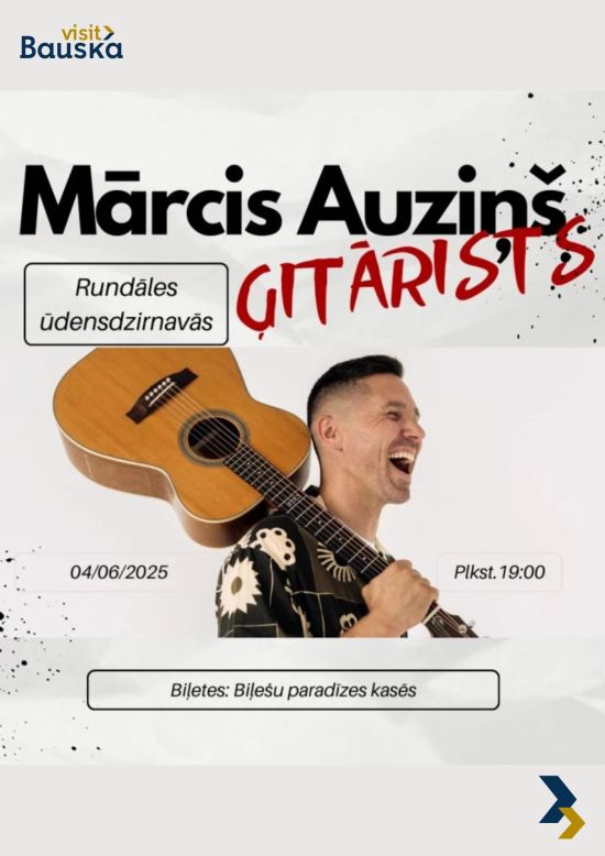 Guitarist Mārcis Auziņš solo concert in the courtyard of the Rundāle Watermill