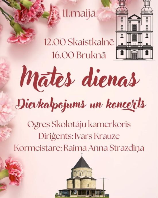 Mātes dienas koncerts Skaistkalnē un Bruknā