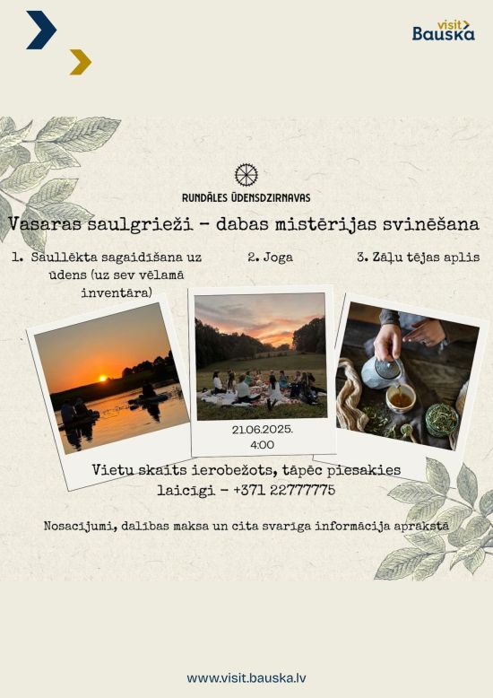 Vasaras saulgrieži – dabas mistērijas svinēšana Rundāles ūdensdzirnavās
