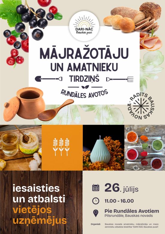 Mājražotāju un amatnieku tirdziņš Rundāles Avotos