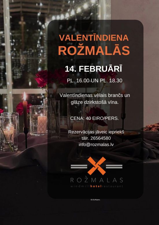 Valentīndienas vēlais brančs Rožmalās