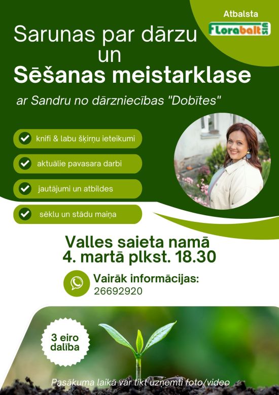 Sarunas par dārzu un sēšanas meistarklase