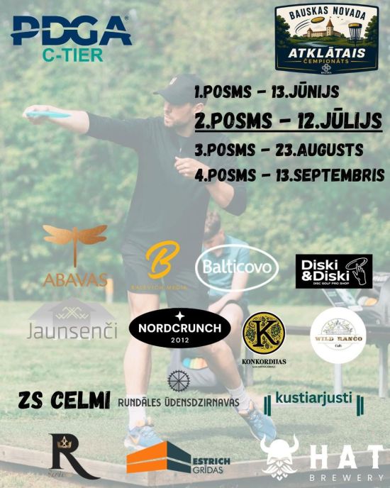 Round 2 of the Bauska county Open Disc Golf Championship
