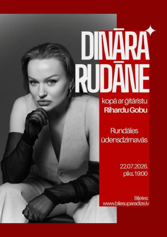 Concert by singer Dināra Rudāne at the Rundāle Watermill