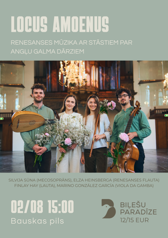 „Locus Amoenus“ – renesanso muzika su pasakojimais apie anglų dvarų sodus