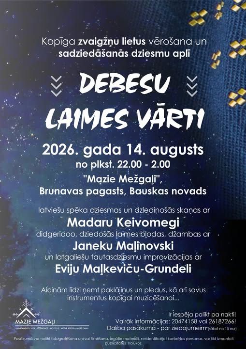 Mazie Mežgaļi kutsuvad osalema maagilisele lauluõhtule „Taeva õnne väravad”