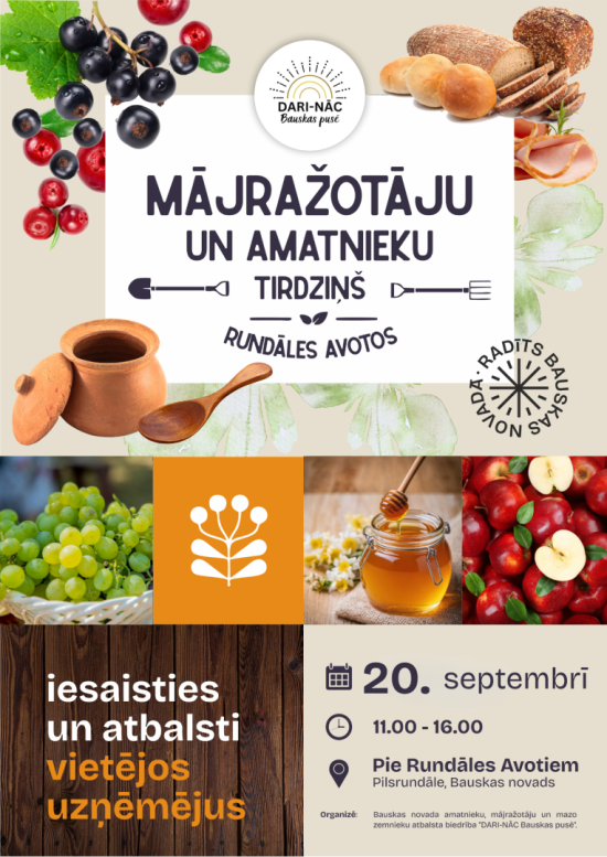 Namų gamintojų ir amatininkų turgus Rundalės Avotuose