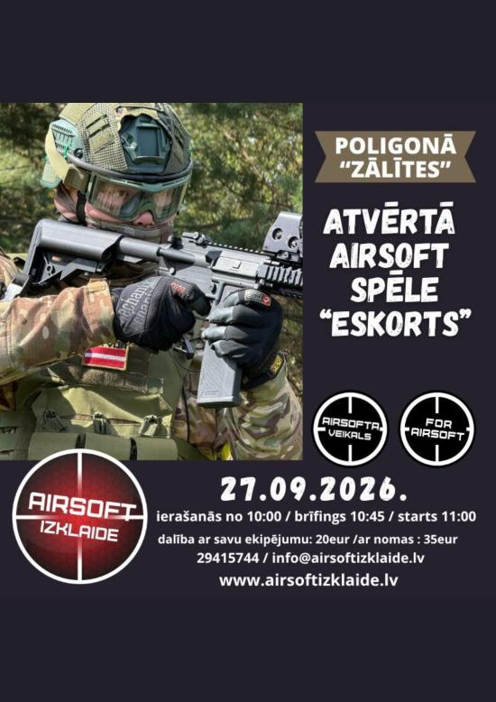 Atvērtā spēle airsoft poligonā 