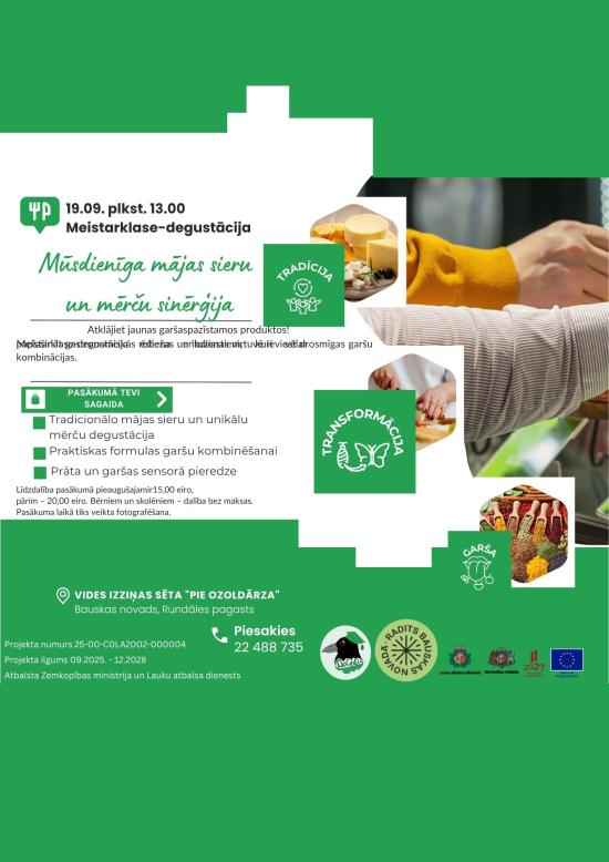 Meistarklase „Mūsdienīga mājas sieru un mērču saderība”