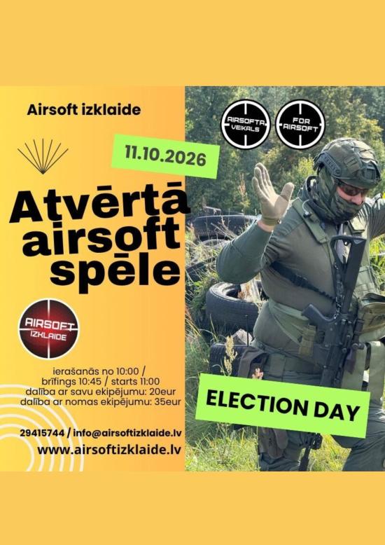 Atvērtā spēle airsoft poligonā 