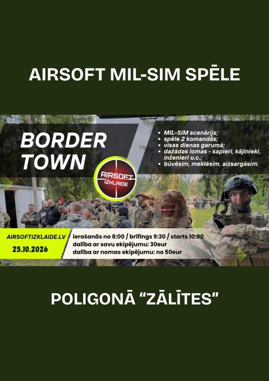 AIRSOFT-MIL-SIM-MÄNG „ZĀLĪTES” HARJUTUSVÄLJAKUL