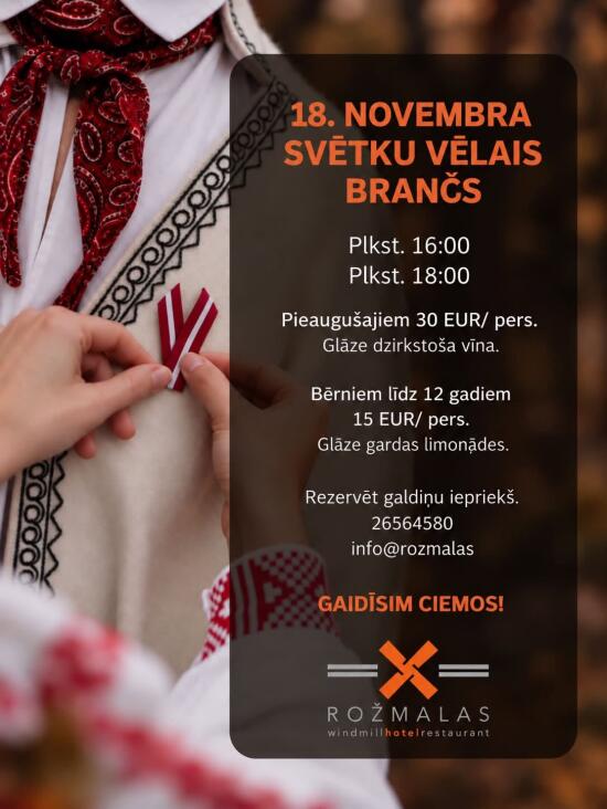 18.novembra svētku vēlais brančs Rožmalās
