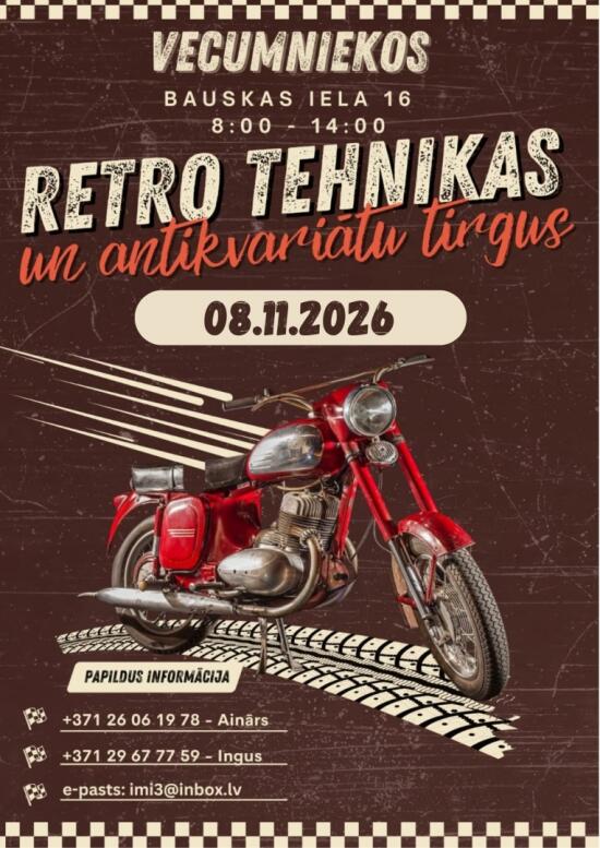 Retro tehnikas un antikvariātu tirgus Vecumniekos